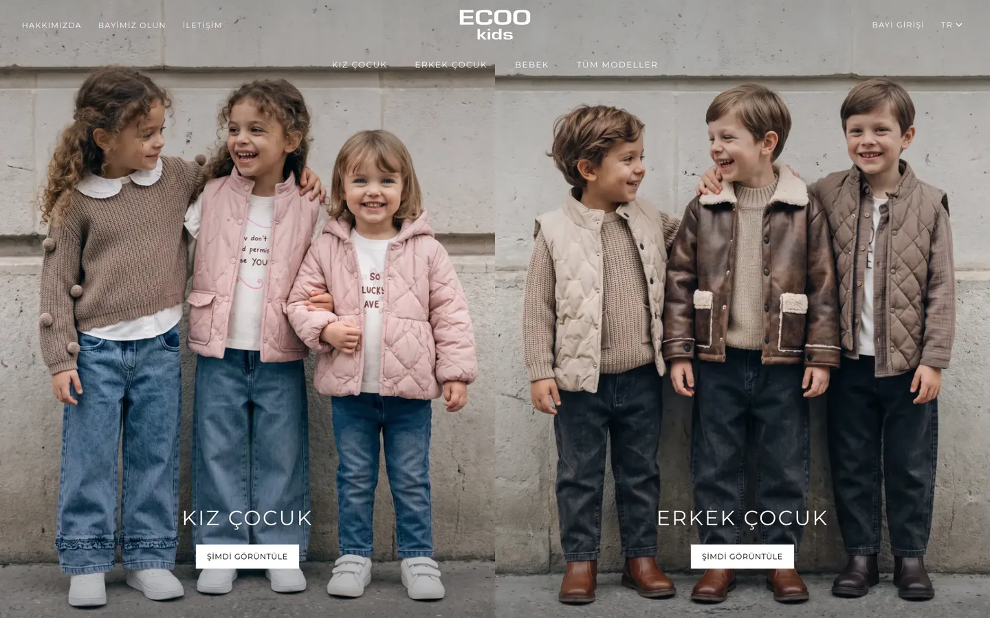 Ecoo Kids web sitesinin ana sayfası